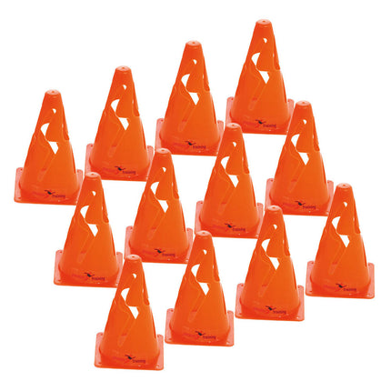 12 x PT 225mm Collapsible Cones Orange Precision Training Sports Ball Shop