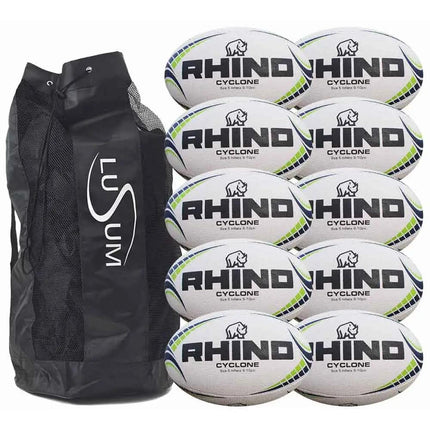 Rhino Cyclone Rugby 10 Ball Pack