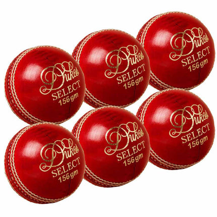 6 x Dukes Select Match Cricket Balls Adult 156g