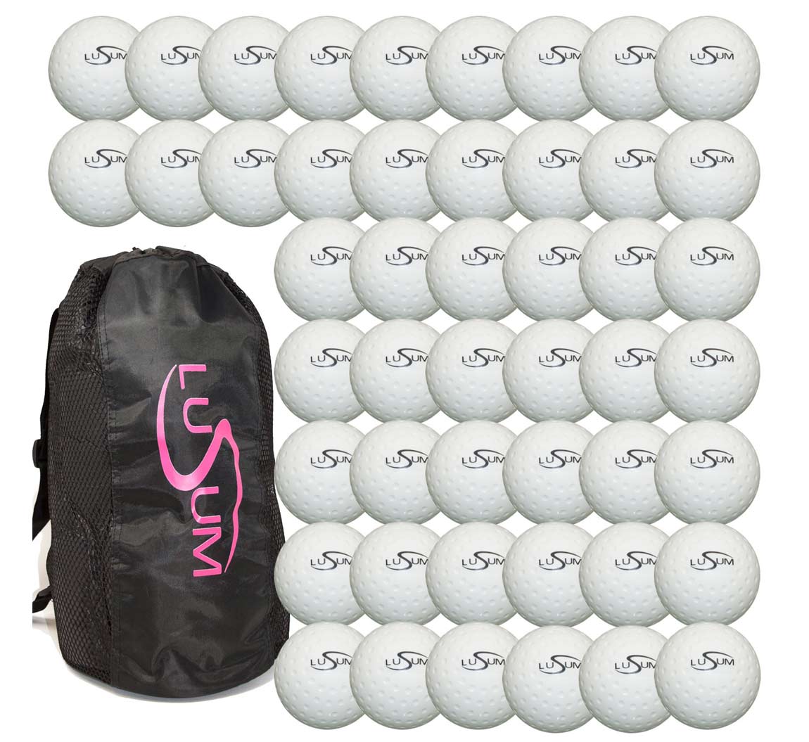 Buy 48 x Lusum Dimple Hockey Training Balls with Ball Bag