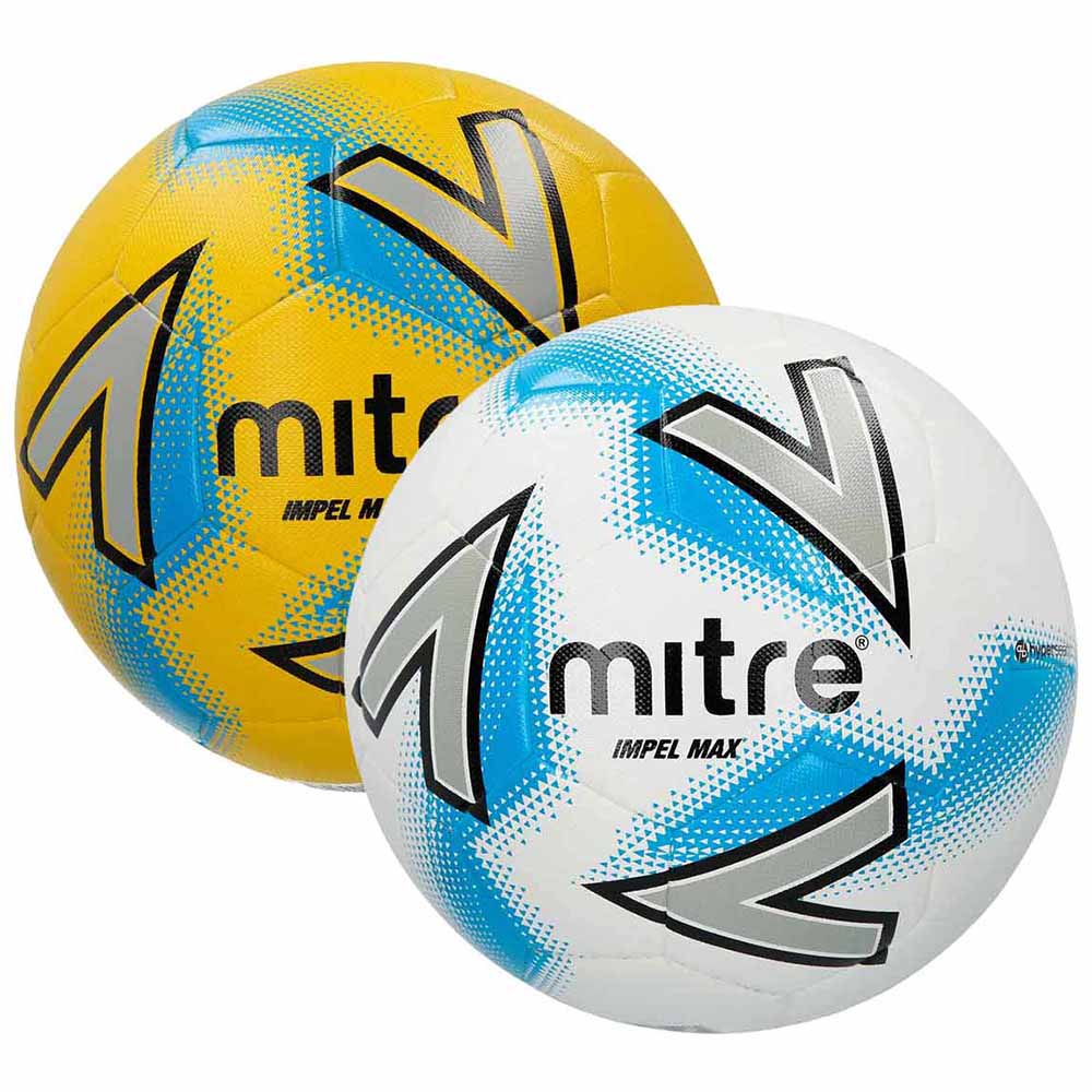 New 2018 Mitre Impel MAX 10 Yellow Training Footballs Plus FREE Mesh Bag 