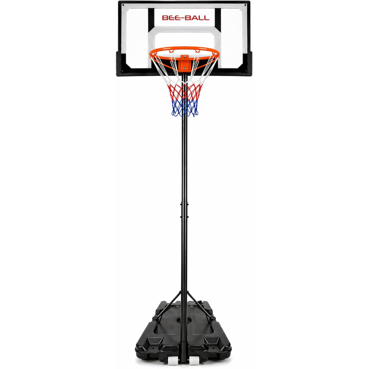 Bee-Ball Junior Basketball Hoop & Stand (3.5–7ft) – Adjustable Portable Kids Basketball System