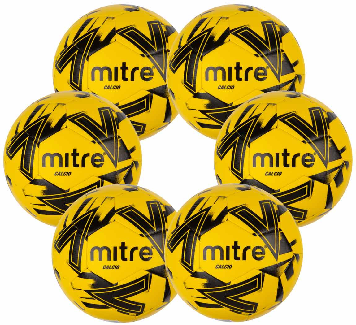 Mitre Calcio Training Football 6 Ball Pack Mitre Football Balls Sports ...