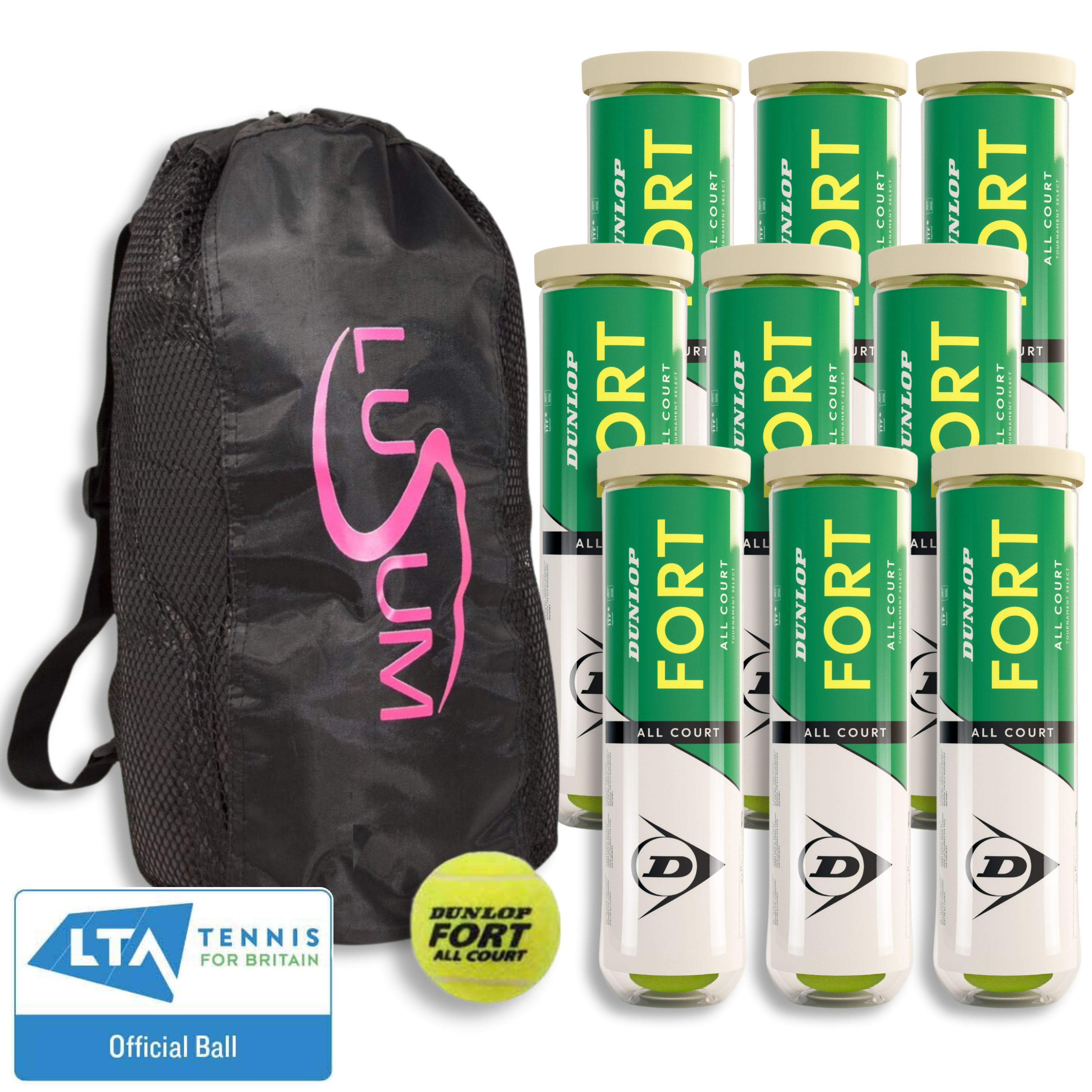 3 Dozen Fort All Court Tennis Balls free bag