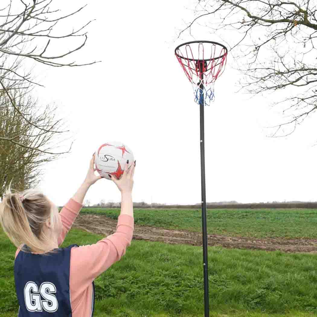 Freestanding Round-Based Netball Post by Bee-Ball
