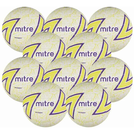 Mitre Intercept Training Netballs 10 Ball Pack