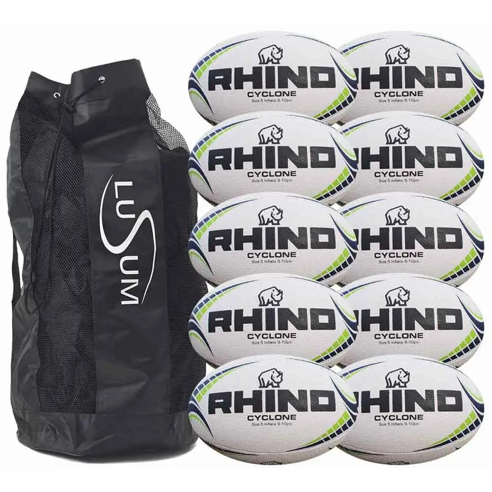 Cyclone Rugby 10 Ball Pack Rugby Ball Set