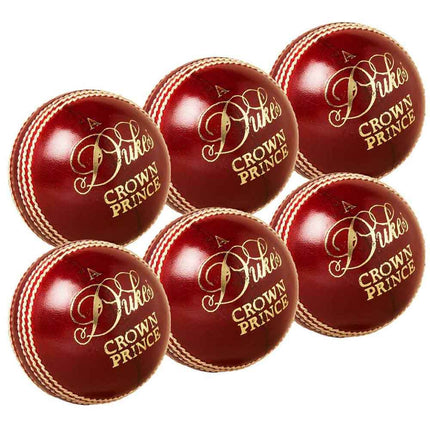 6 x Dukes Crown Prince Match Cricket Balls