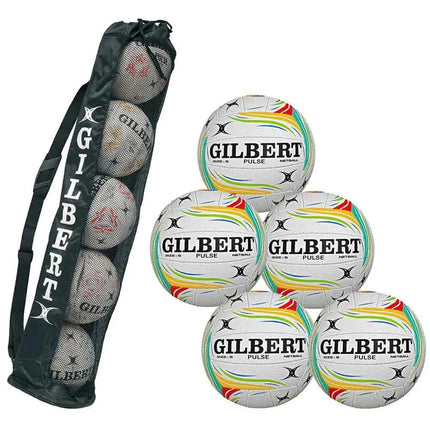 Gilbert Pulse 5 Ball Pack With Bag Gilbert Netball Balls Sports Ball Shop