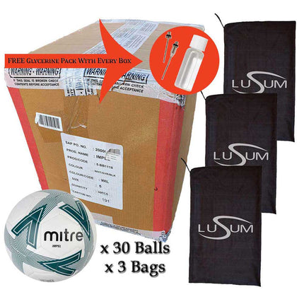 Case 30 x Mitre Impel Training Footballs and Bags