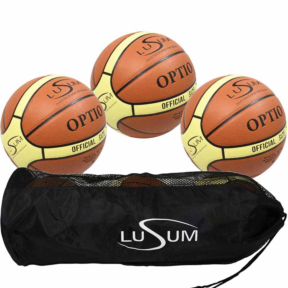3 Optio Basketballs Tubular Bag Basketball Combo