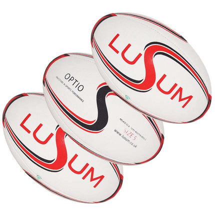 Lusum Optio Match Rugby Ball 3 Pack