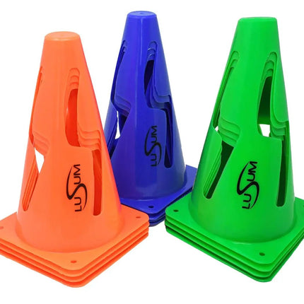 12 x Lusum 225mm Collapsible Safety Cones